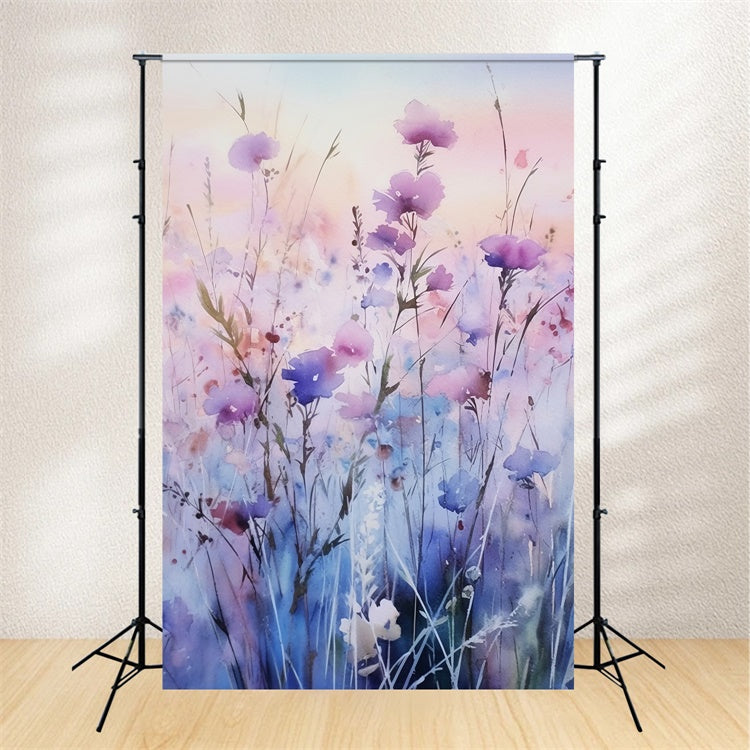 Purple Flower Backdrop Dreamy Purple Wildflower Garden Backdrop UK GTY3-25