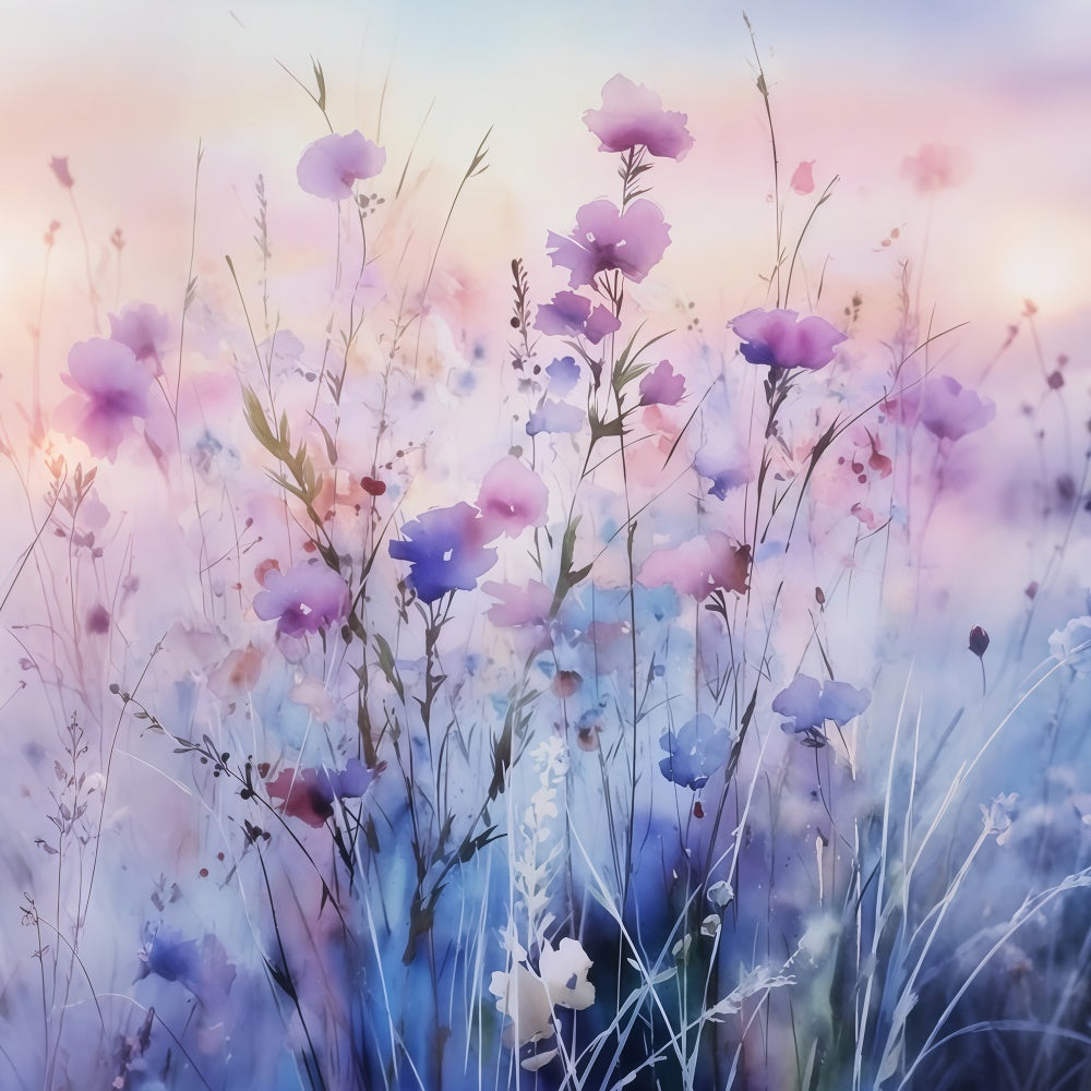 Purple Flower Backdrop Dreamy Purple Wildflower Garden Backdrop UK GTY3-25