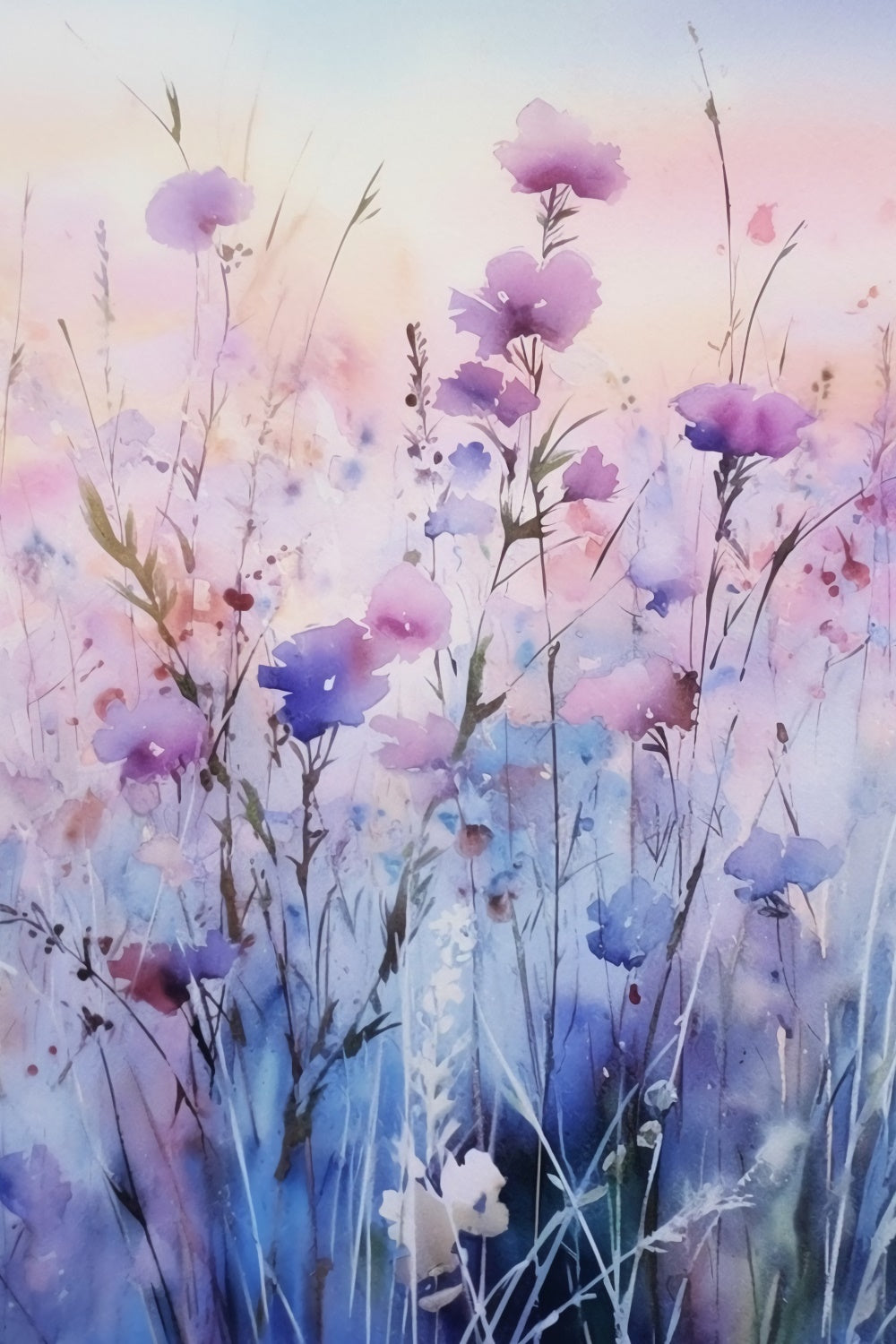 Purple Flower Backdrop Dreamy Purple Wildflower Garden Backdrop UK GTY3-25