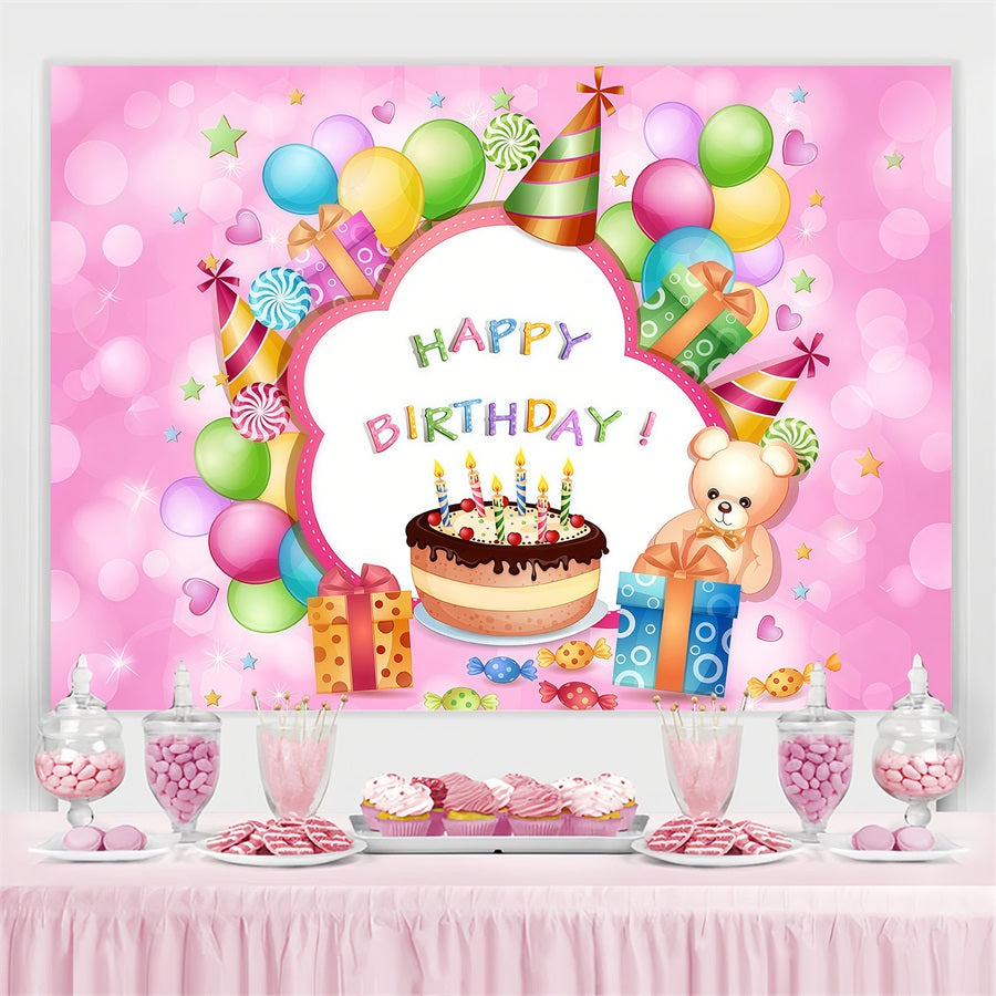Happy Birthday Backdrop Cartoon Party Kids Custom Backdrop UK GTY3-250