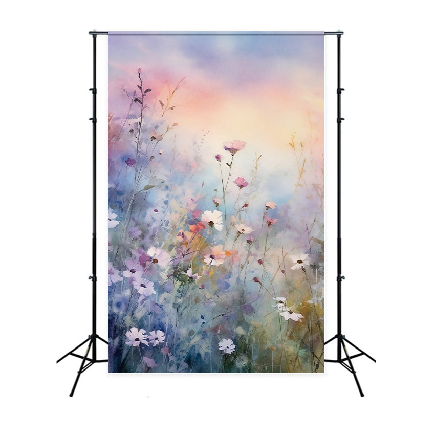 Purple Floral Backdrop Sunset Blossom Fantasy Backdrop UK GTY3-26