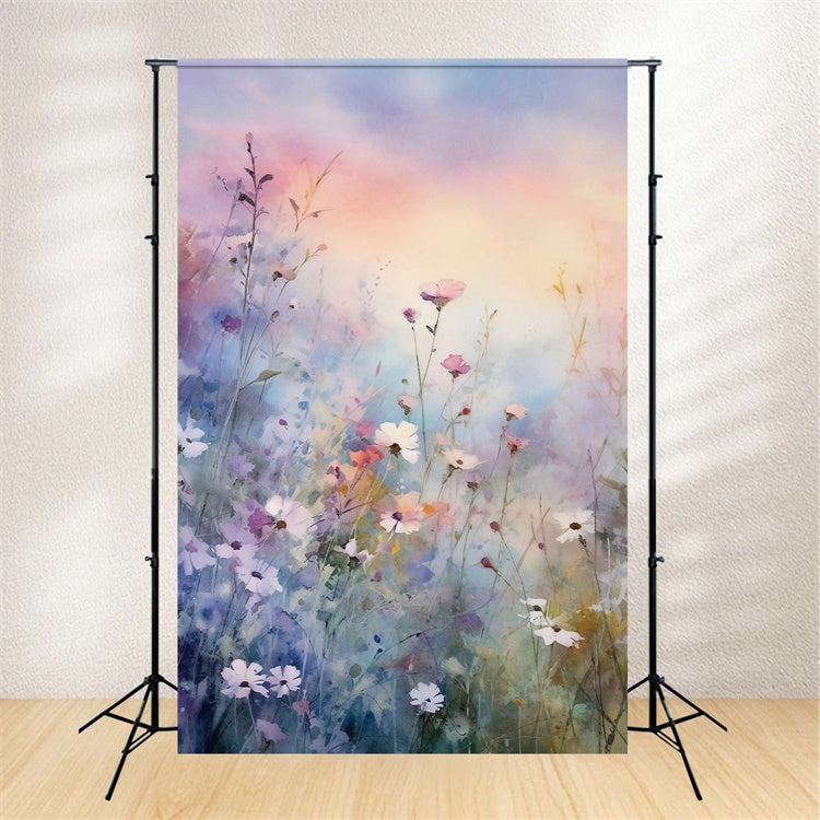 Purple Floral Backdrop Sunset Blossom Fantasy Backdrop UK GTY3-26