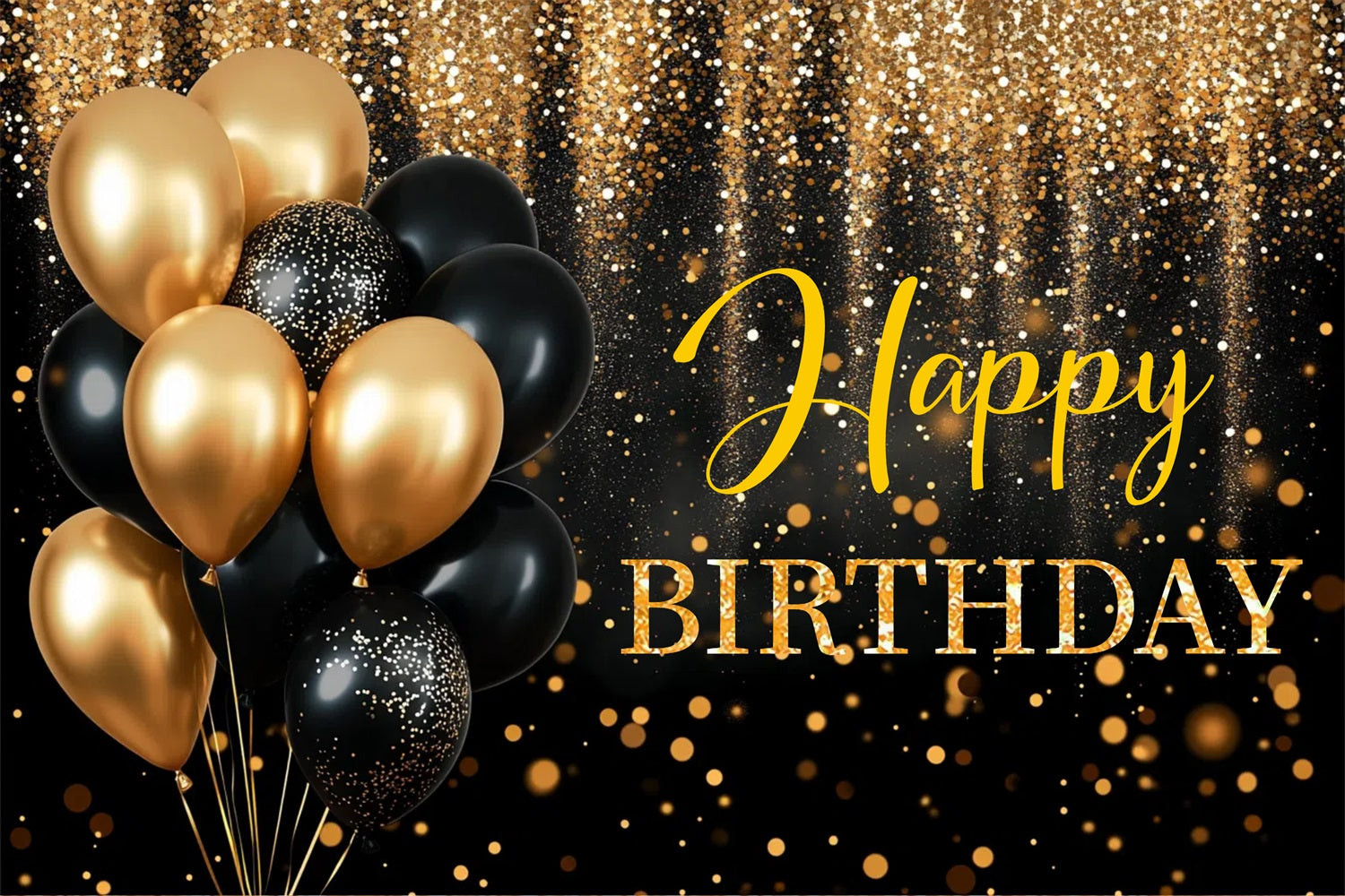 Happy Birthday Backdrop Sparkle Balloon Customized Backdrop UK GTY3-261