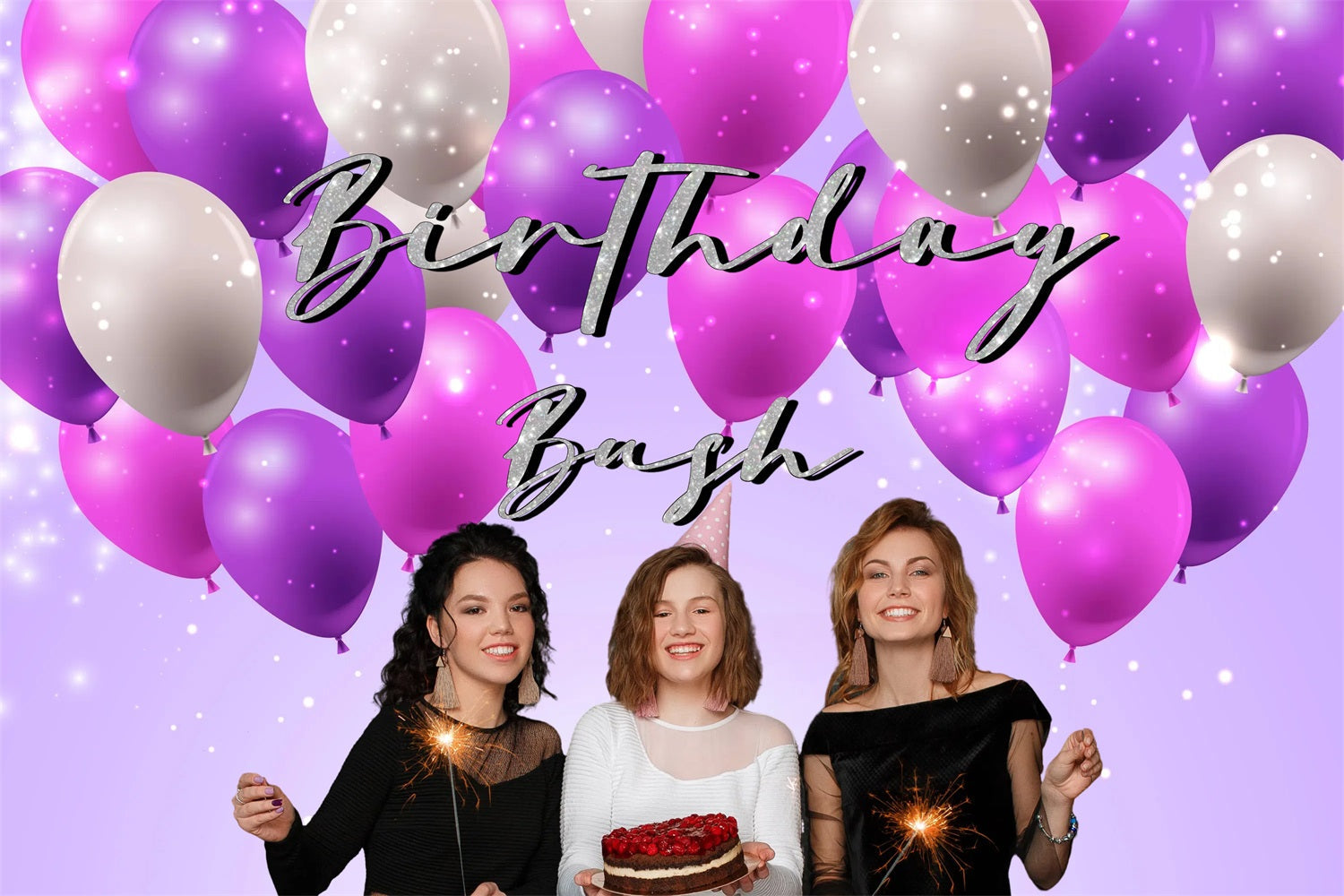 Customize Birthday Backdrop Balloon Party Bash Backdrop UK GTY3-269