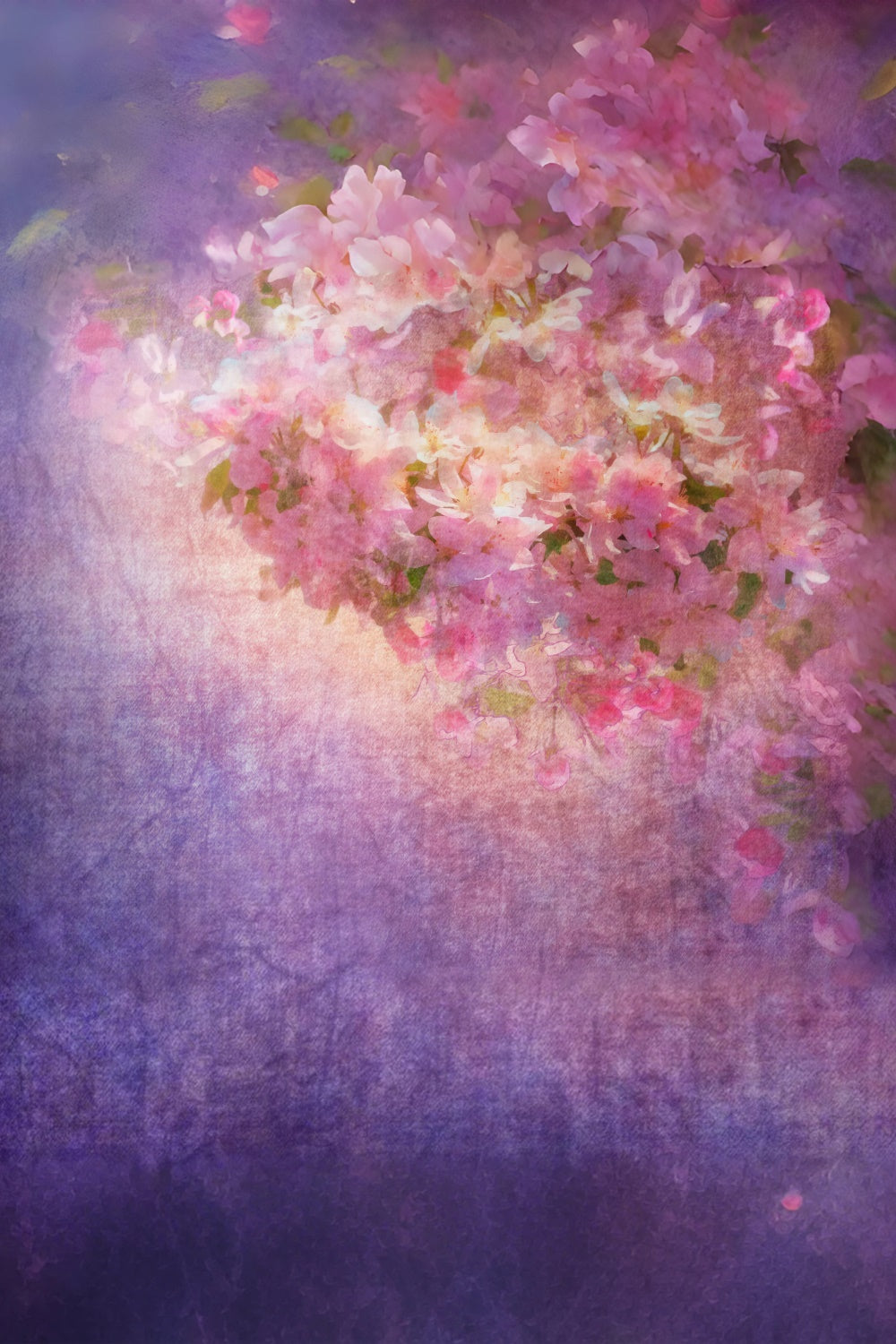 Purple Flowers Backdrop Blush Pink Floral Glow Backdrop UK GTY3-27
