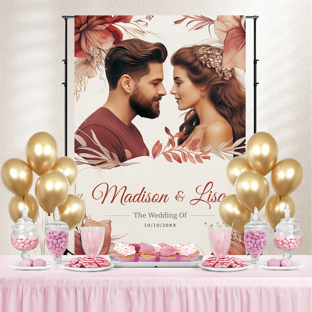 Backdrop For Wedding Dreamy Floral Custom Backdrop UK GTY3-279