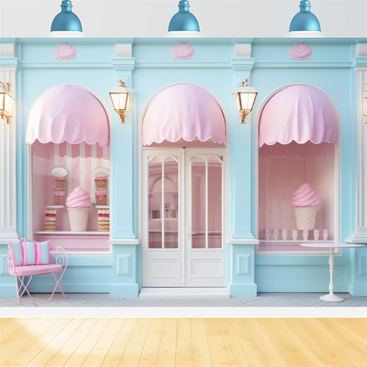 Summer Backdrops Pastel Dessert Store Summer Backdrop UK GTY3-296