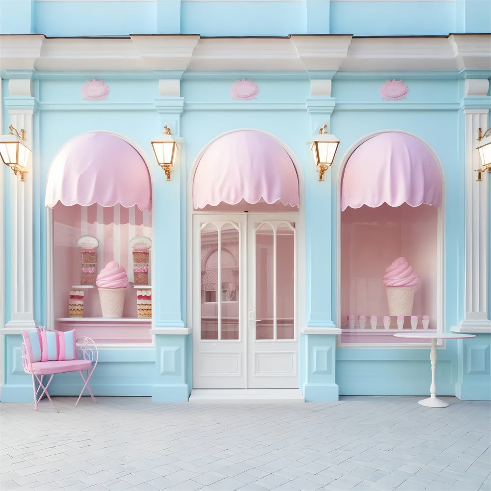 Summer Backdrops Pastel Dessert Store Summer Backdrop UK GTY3-296
