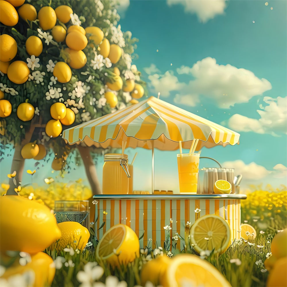 Lemon Backdrop Lemon Tree Sunshine Market Backdrop UK GTY3-299