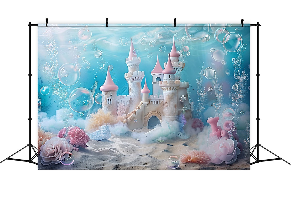 Summer Backdrop Underwater Mermaid Castle Dream Backdrop UK GTY3-387