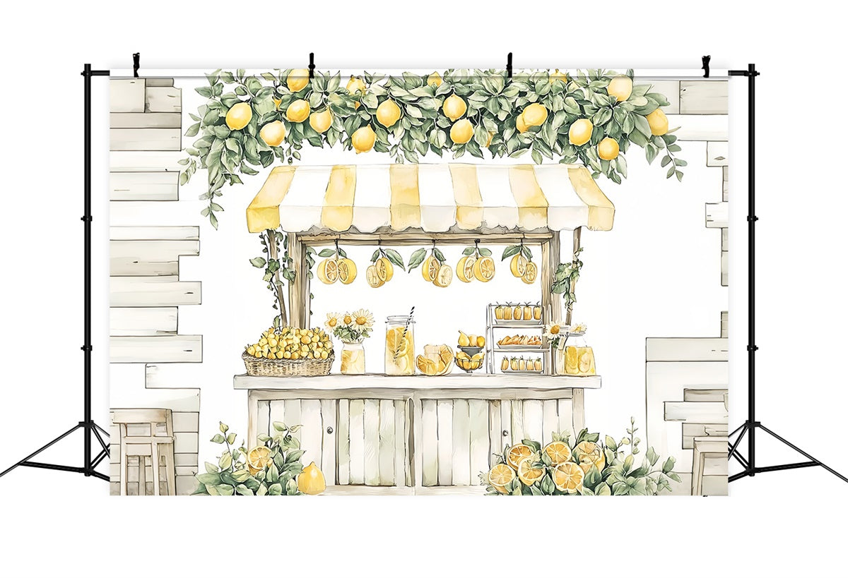 Lemon Backdrop Rustic Lemonade Stand Summer Backdrop UK GTY3-392