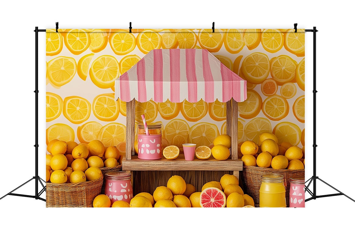 Lemon Backdrop Fresh Lemon Sweet Stand Summer Backdrop UK GTY3-400