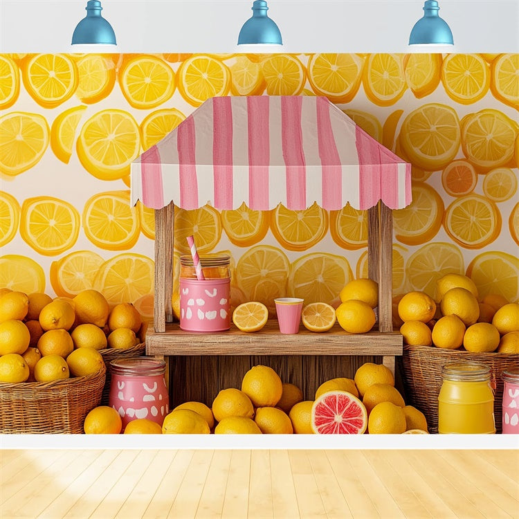 Lemon Backdrop Fresh Lemon Sweet Stand Summer Backdrop UK GTY3-400