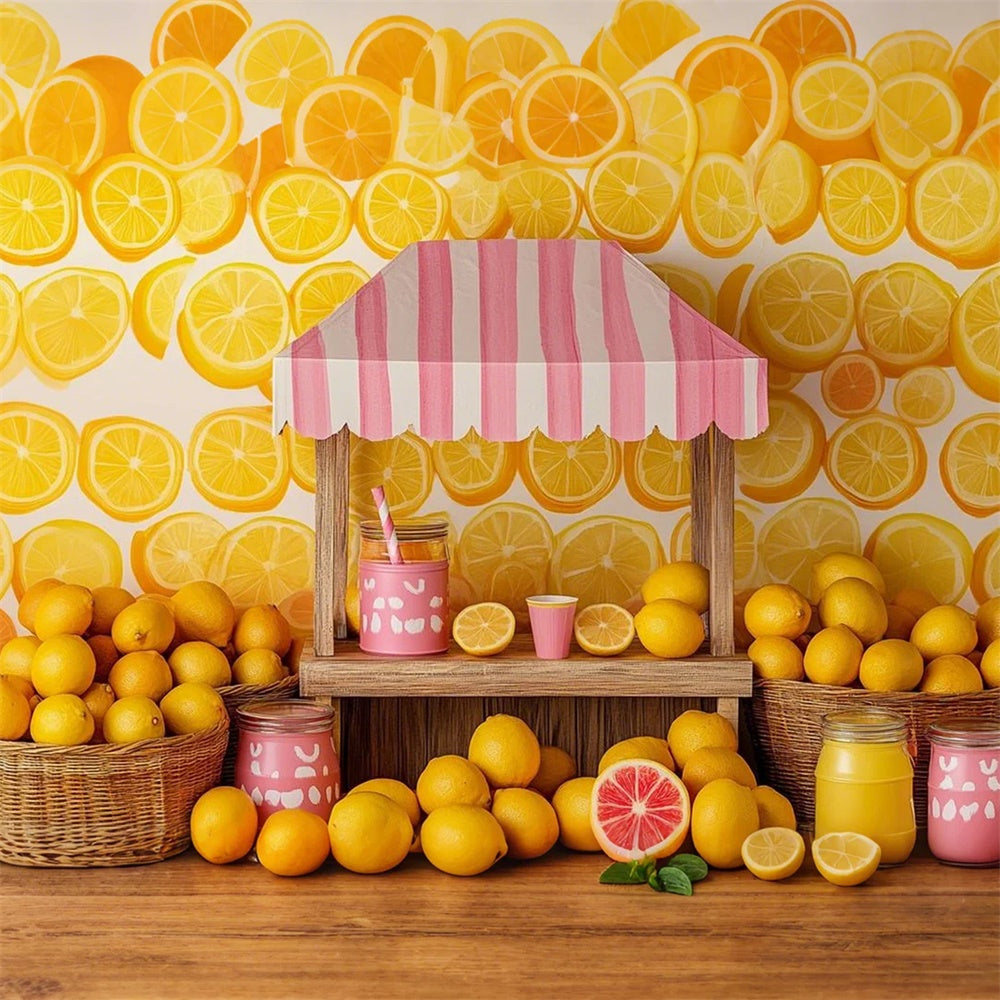 Lemon Backdrop Fresh Lemon Sweet Stand Summer Backdrop UK GTY3-400