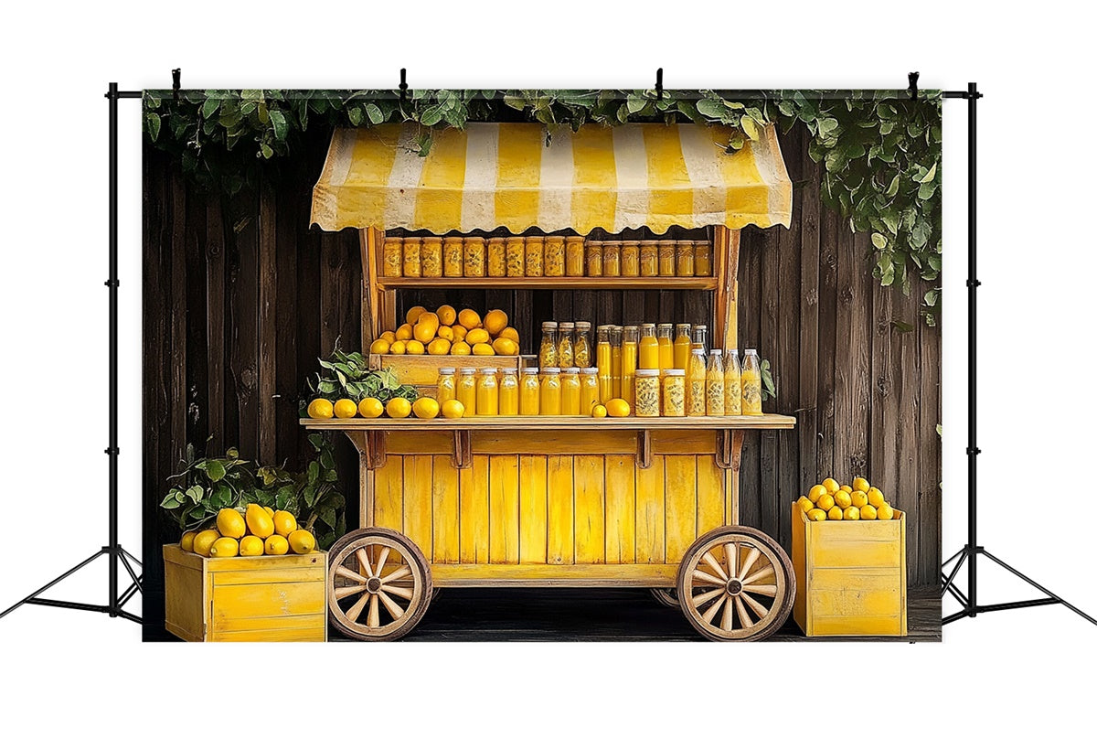 Lemon Backdrop Lemon Vintage Juice Stand Summer Backdrop UK GTY3-401