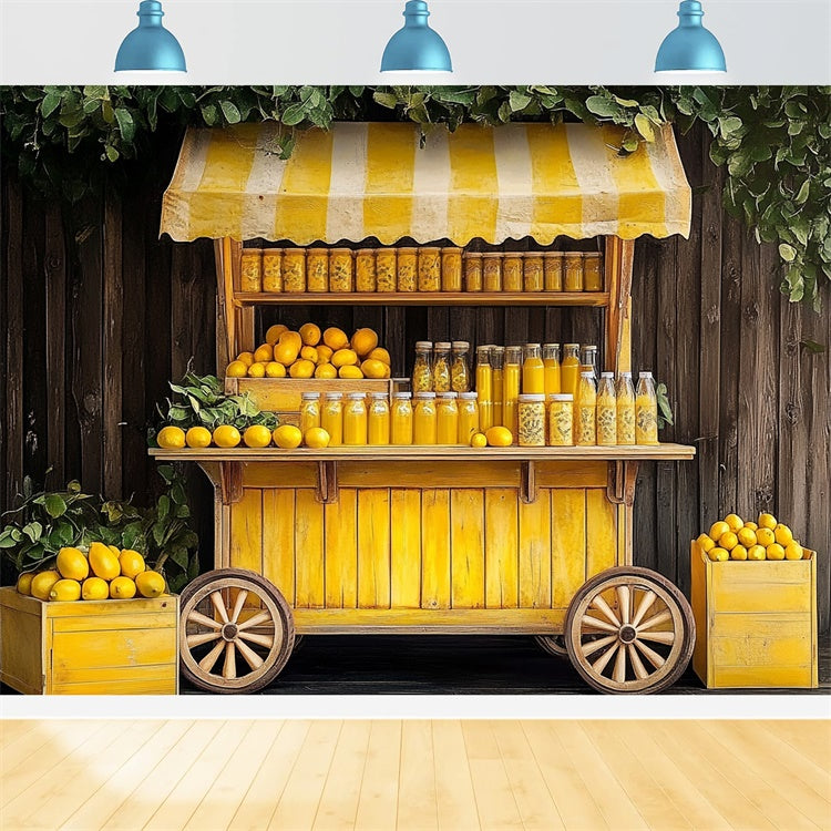 Lemon Backdrop Lemon Vintage Juice Stand Summer Backdrop UK GTY3-401
