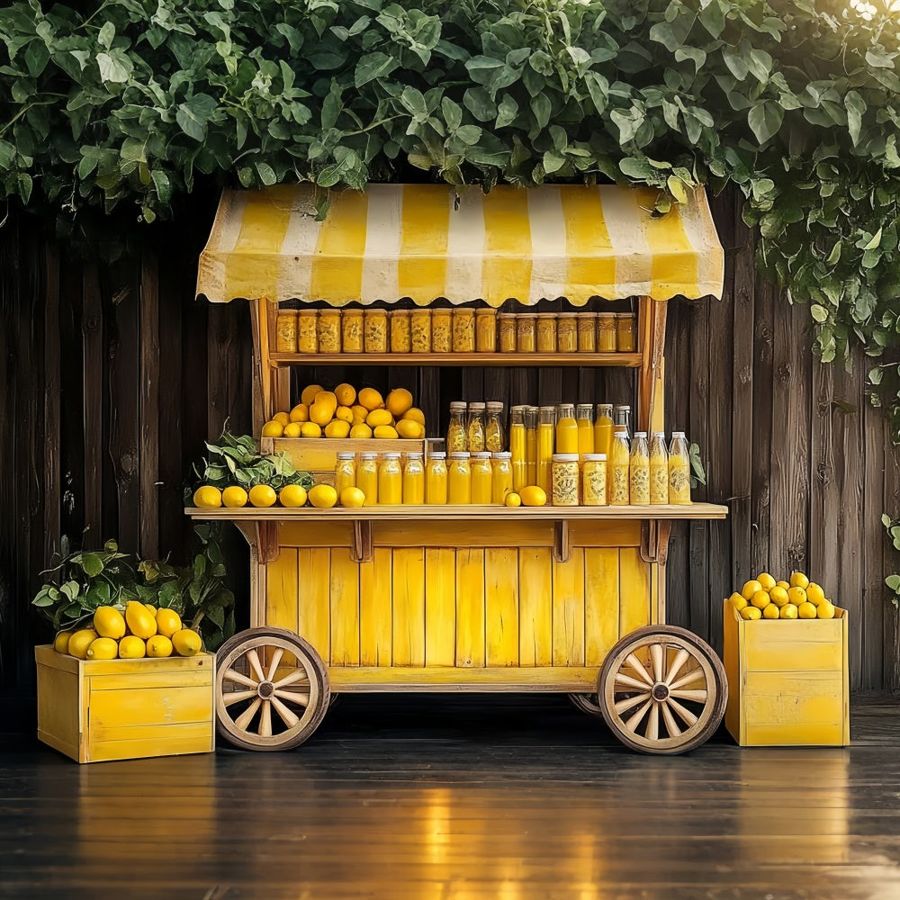 Lemon Backdrop Lemon Vintage Juice Stand Summer Backdrop UK GTY3-401