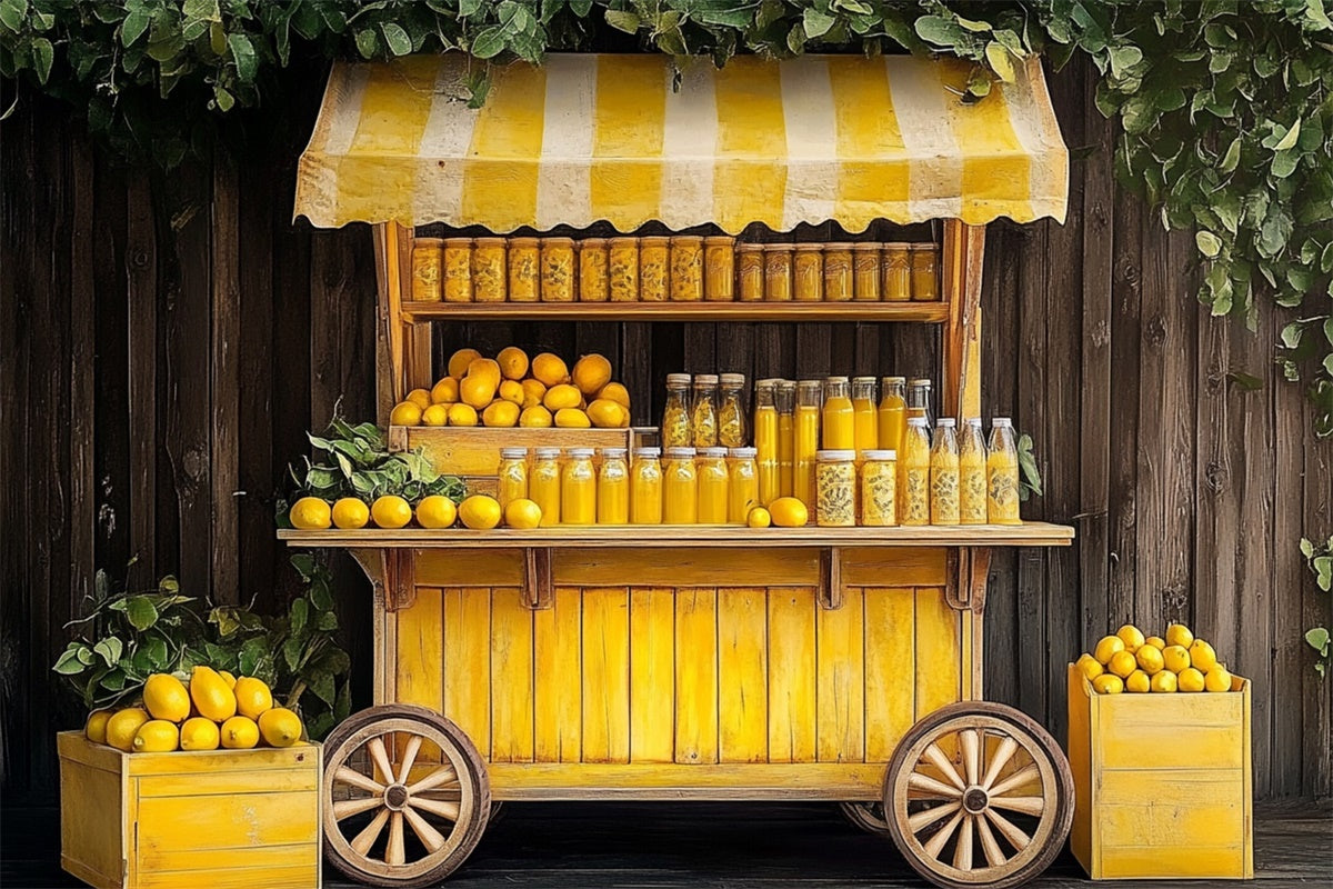 Lemon Backdrop Lemon Vintage Juice Stand Summer Backdrop UK GTY3-401