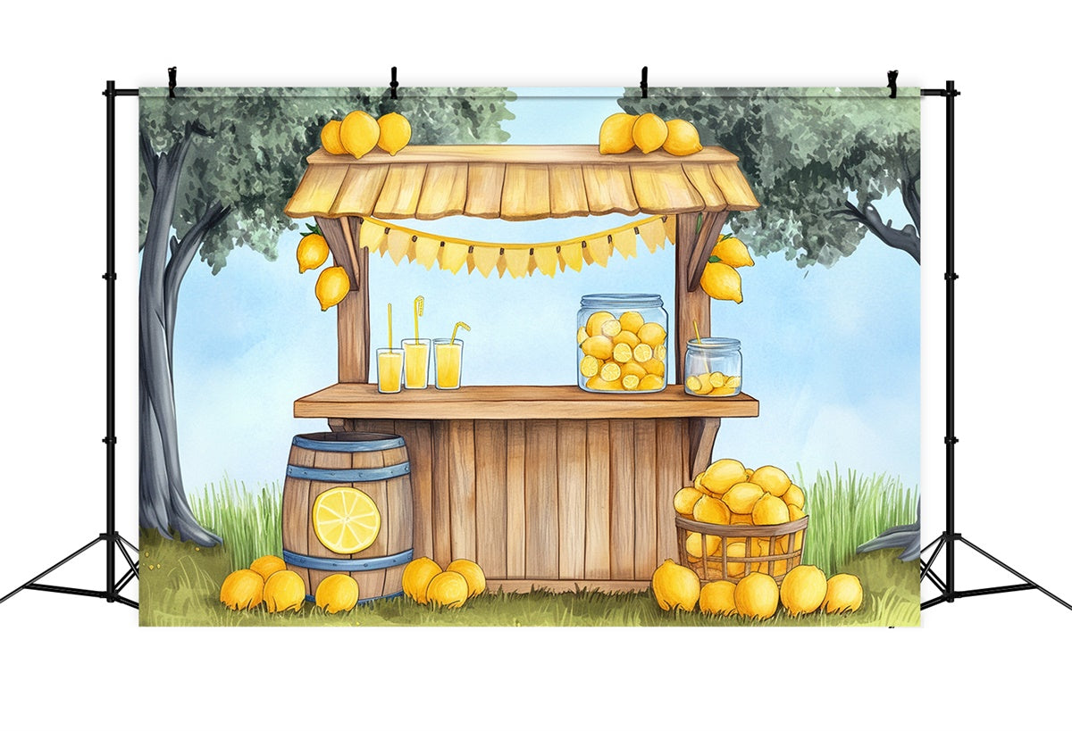 Lemon Backdrop Lemonade Tree Garden Summer Backdrop UK GTY3-406