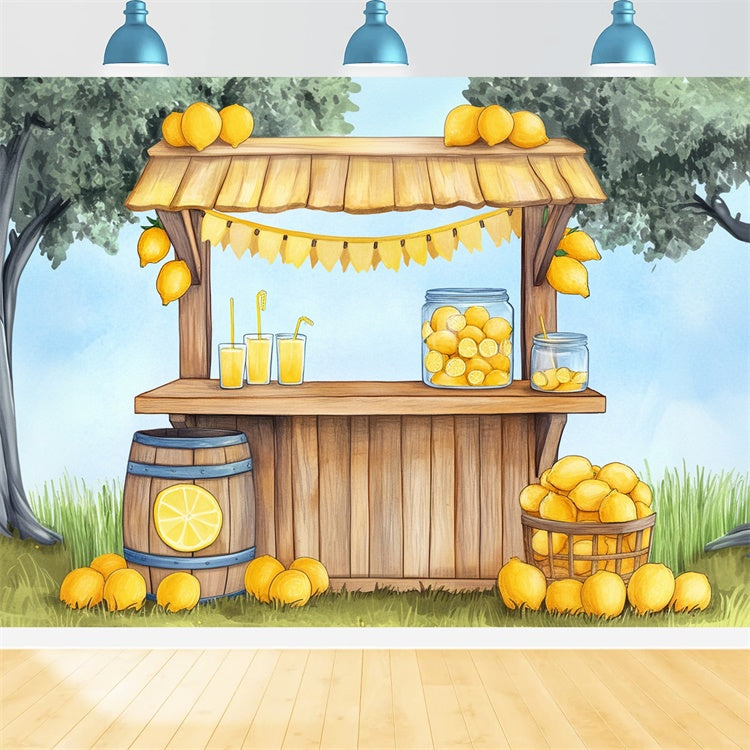 Lemon Backdrop Lemonade Tree Garden Summer Backdrop UK GTY3-406