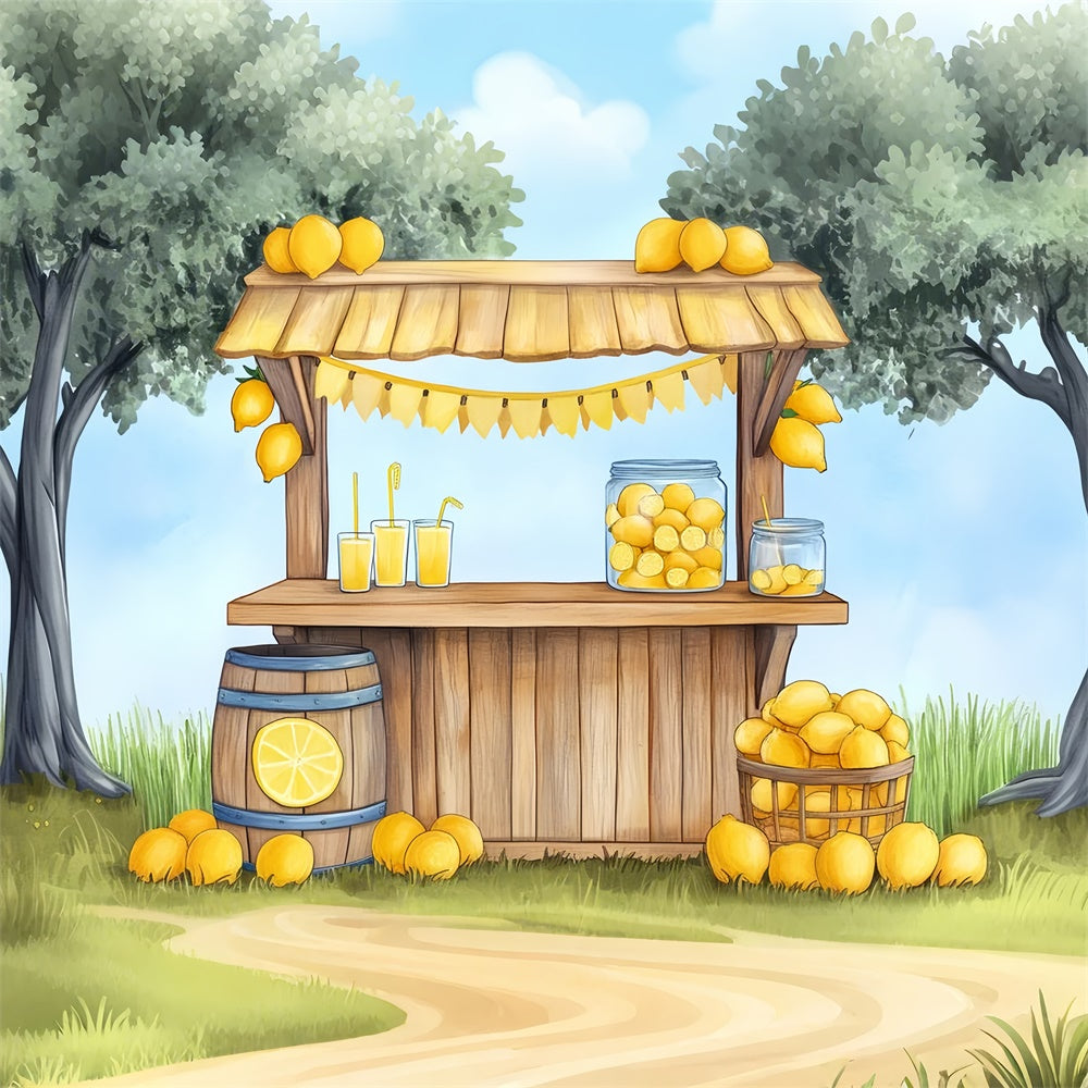 Lemon Backdrop Lemonade Tree Garden Summer Backdrop UK GTY3-406