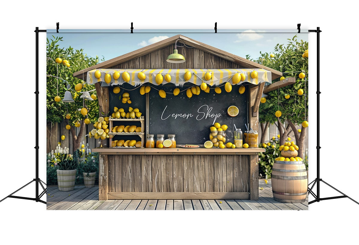 Lemon Backdrop Rustic Lemon Juice Market Summer Backdrop UK GTY3-408
