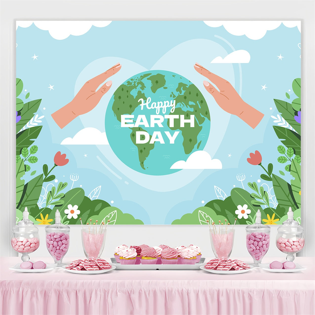 Happy Earth Day Backdrop Earth Care Nature Theme Backdrop UK GTY3-48