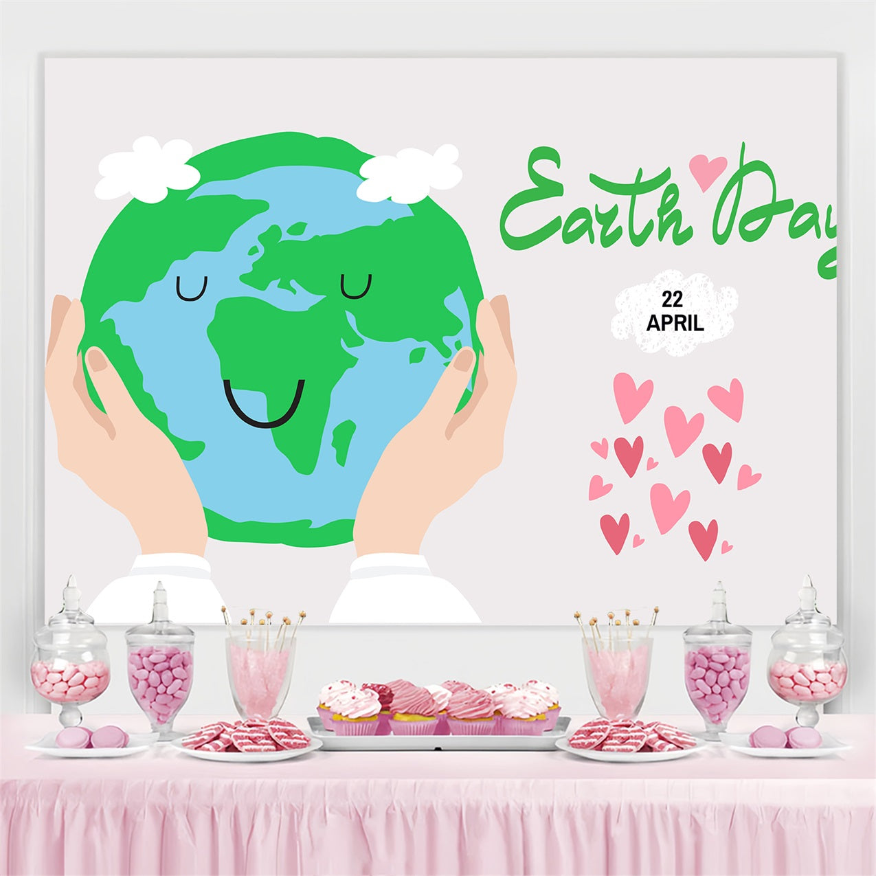 Happy Earth Day Backdrop Green Earth Love Theme Backdrop UK GTY3-55