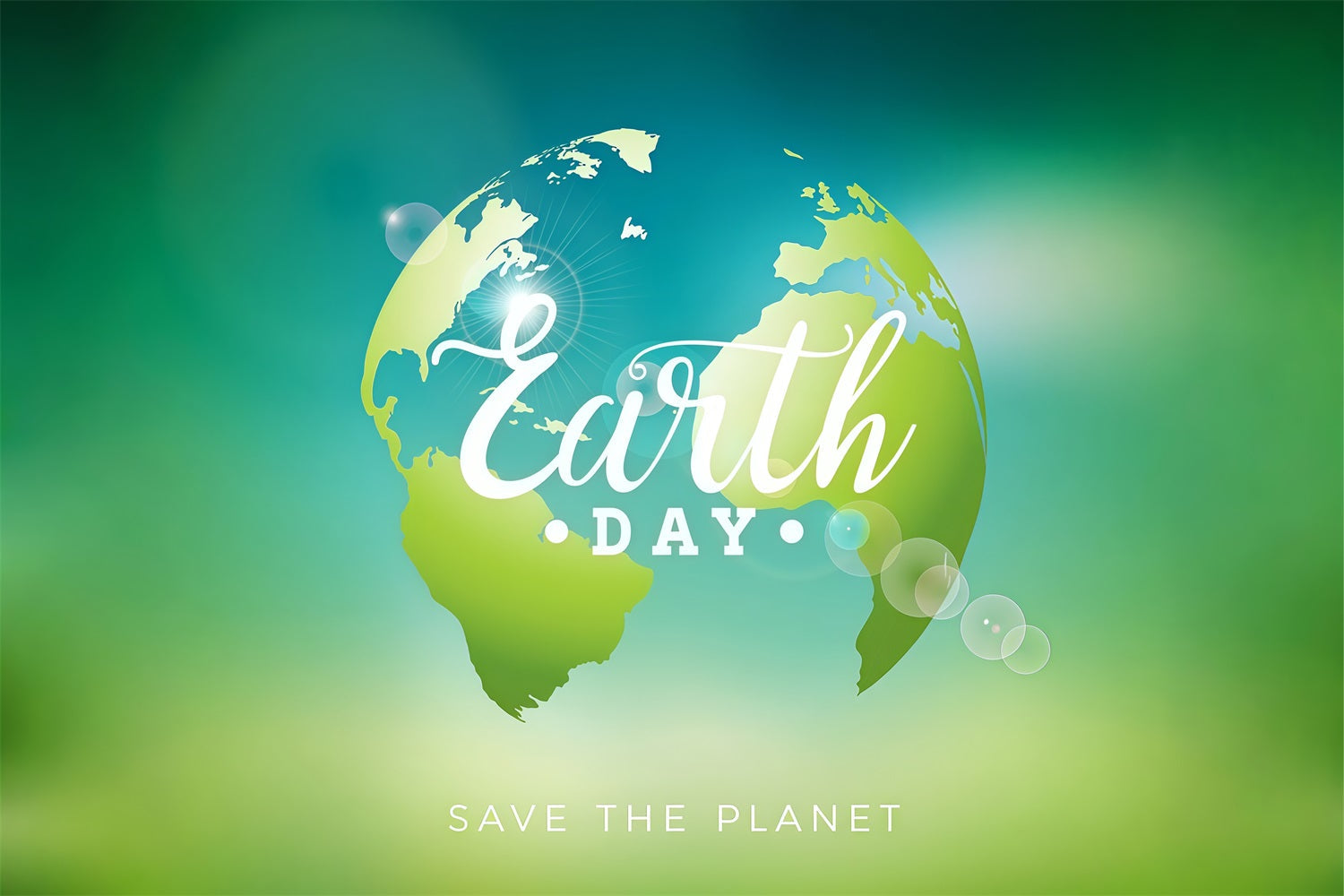 Happy Earth Day Backdrop Eco-Peaceful Green Planet Backdrop UK GTY3-62