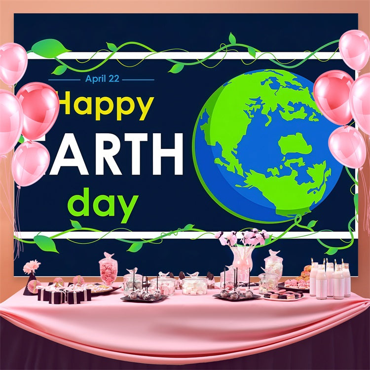 Happy Earth Day Backdrop Modern Earth Celebration April 22 Backdrop UK GTY3-69