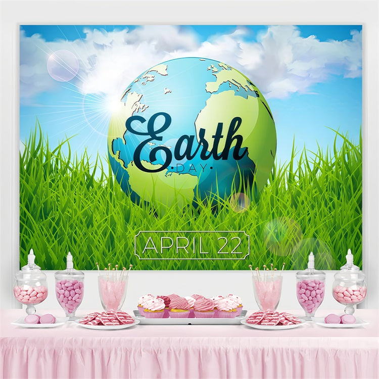 Happy Earth Day Backdrop Green Grass April 22 Backdrop UK GTY3-74