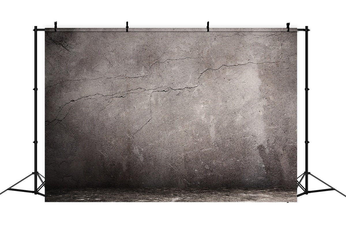 Grey Photo Backdrop Cracked Concrete Rustic Gray Backdrop UK GTY3-77