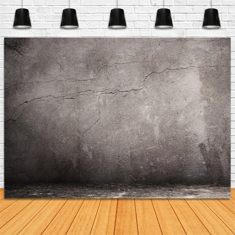 Grey Photo Backdrop Cracked Concrete Rustic Gray Backdrop UK GTY3-77