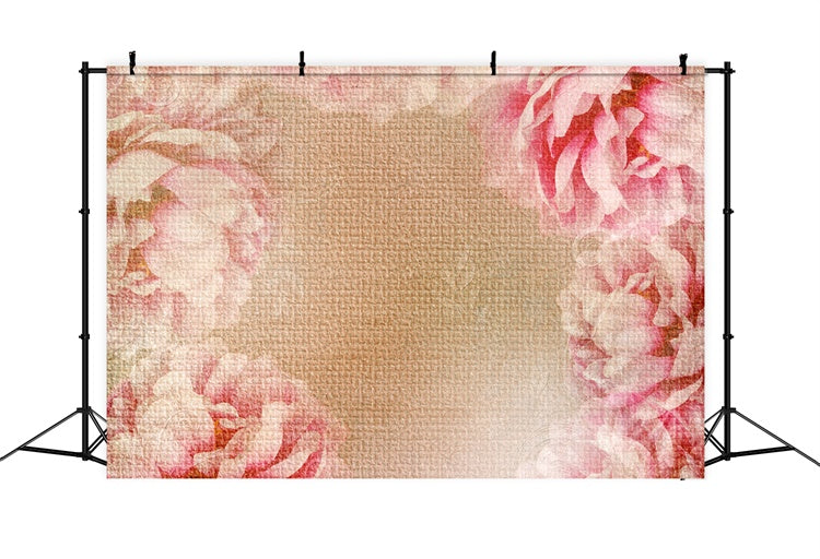 Portrait Backdrops Vintage Floral Canvas Beige Backdrop UK GTY3-82