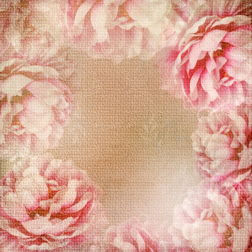 Portrait Backdrops Vintage Floral Canvas Beige Backdrop UK GTY3-82