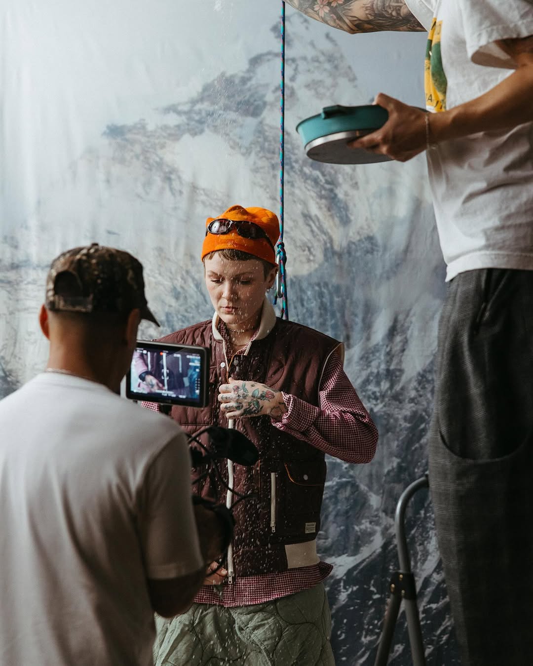 Winter Snow Mountain Photo Booth Backdrop UK J02812