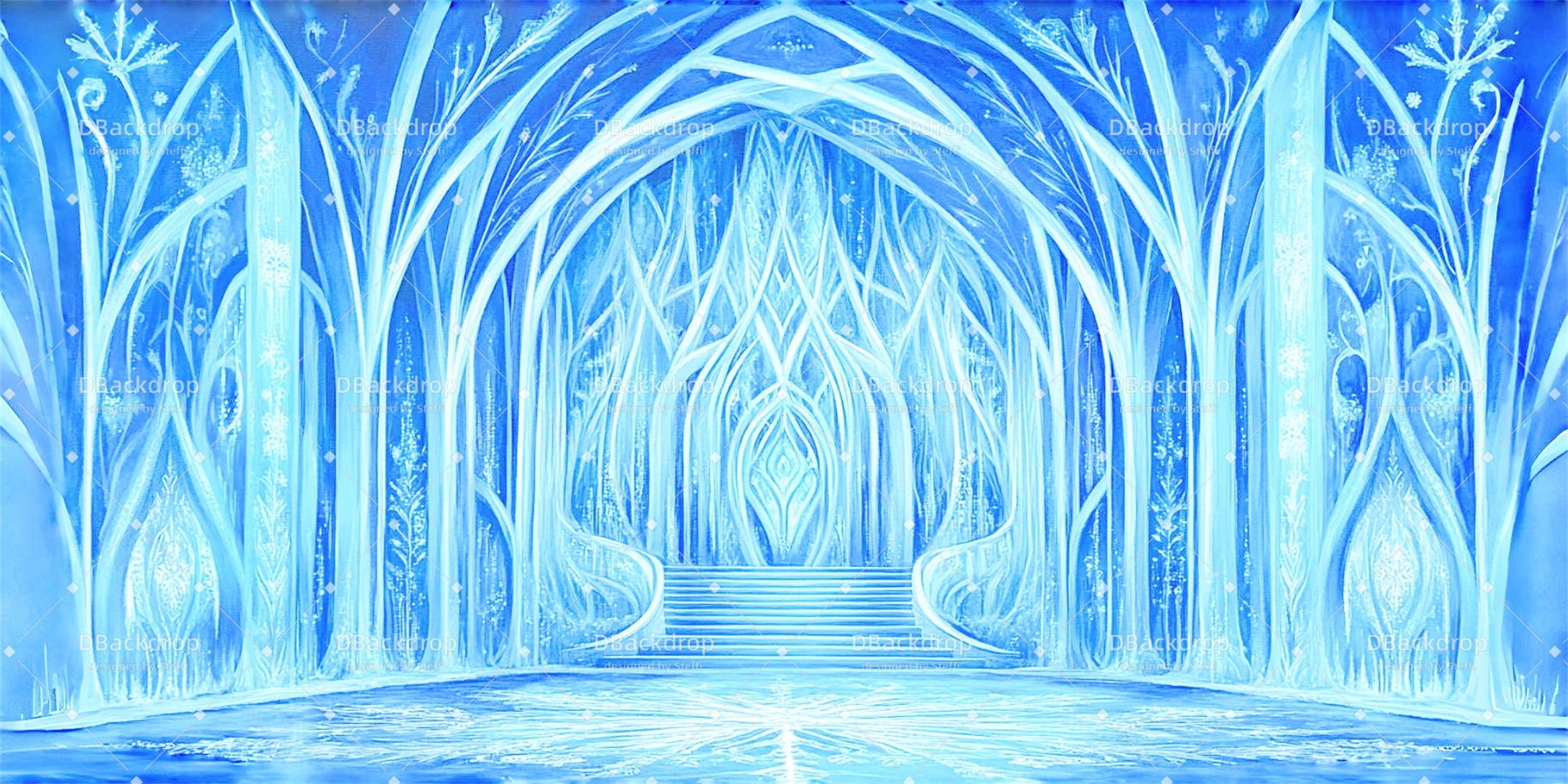 Stage Scenery Backdrops Ice Castle Interior Backdrop for Theater Play UK CSH59-T46