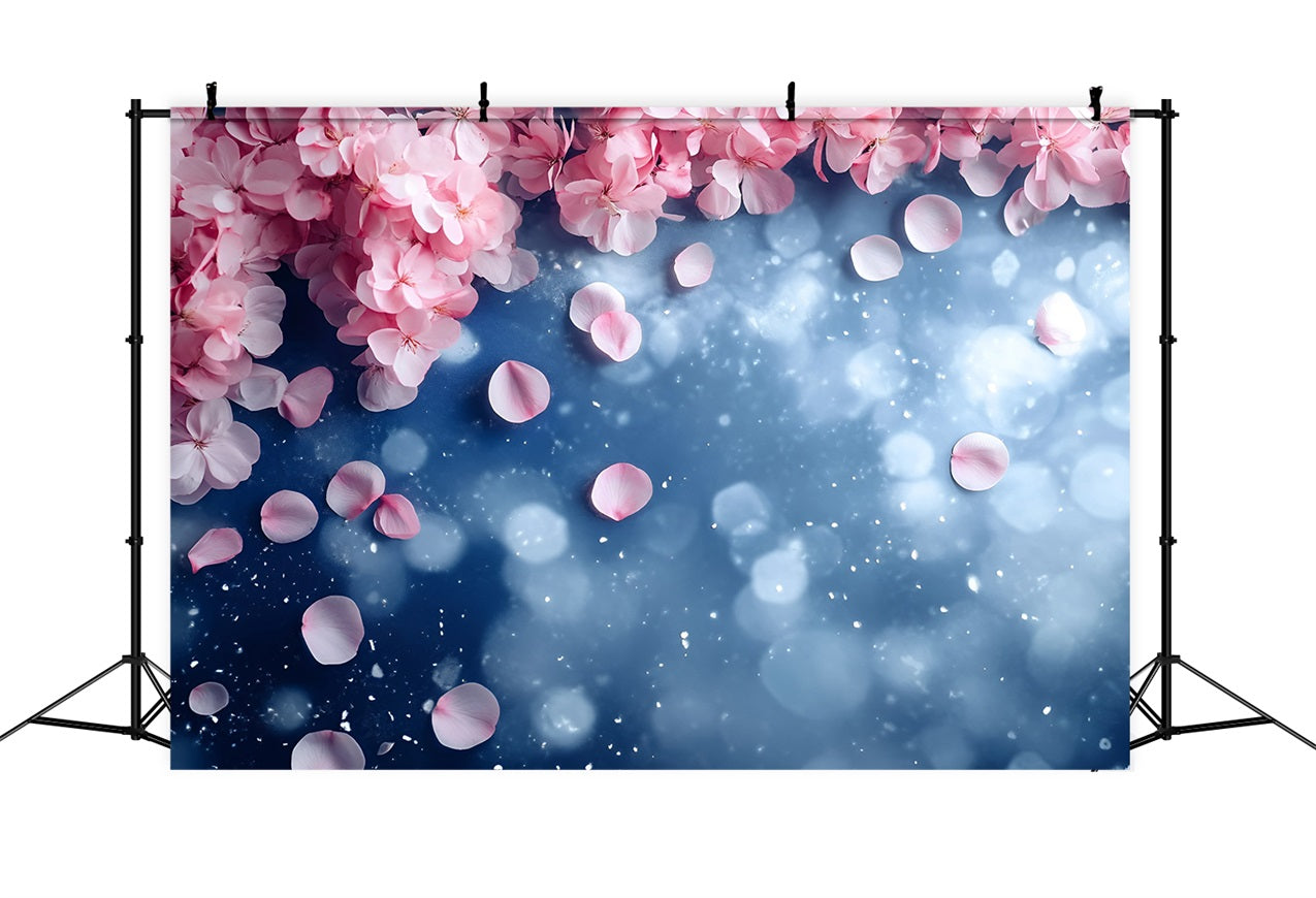Spring Photo Backdrops Pink Petals Blue Glow Backdrop UK LXX1-145