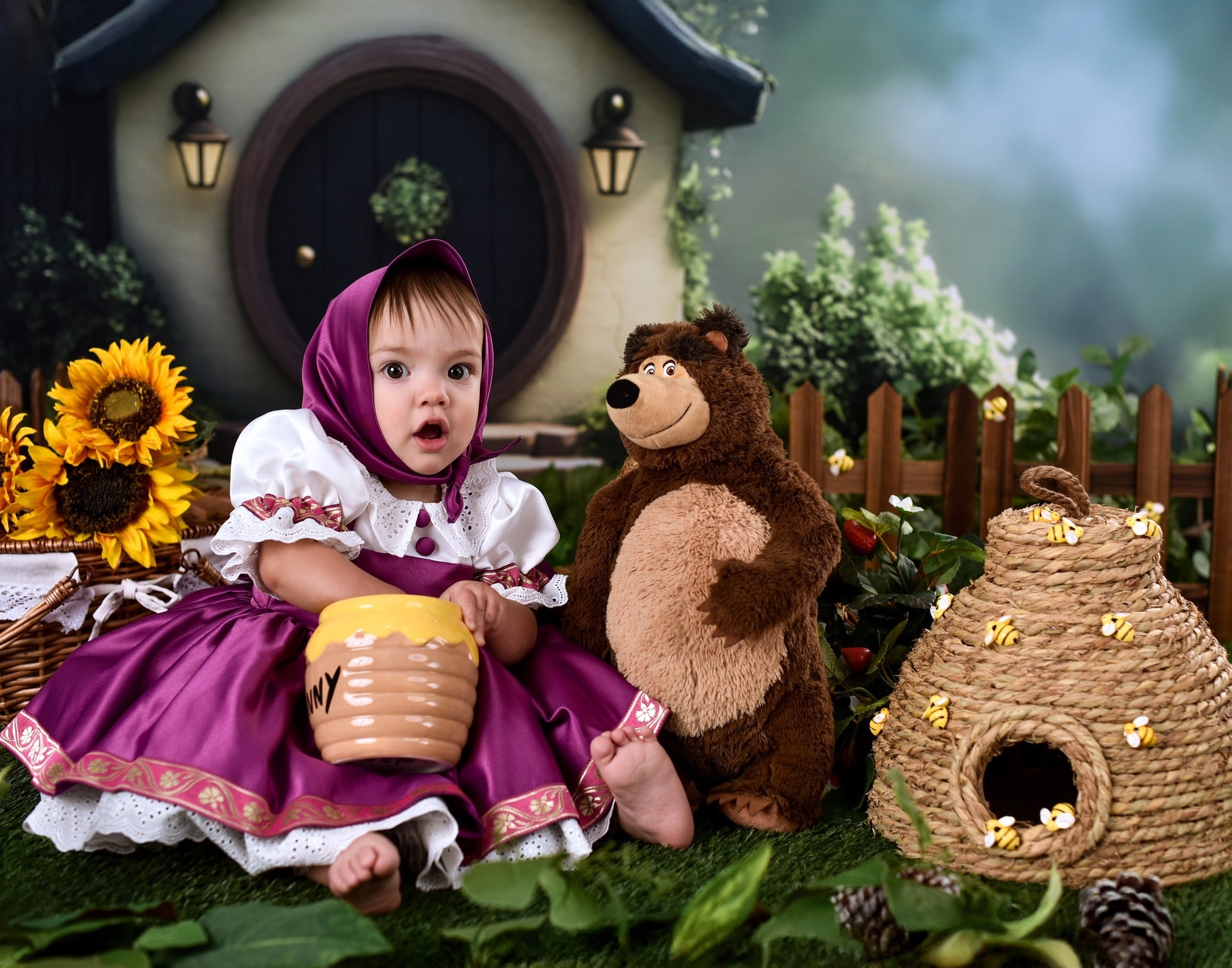 Spring Picture Backdrops Hidden Cottage Enchanted Woods Backdrop UK LXX1-161