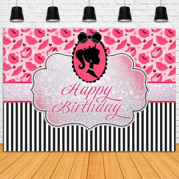 Customized Backdrop Birthday Fashion Doll Glittery Princess Backdrop UK LXX1-202