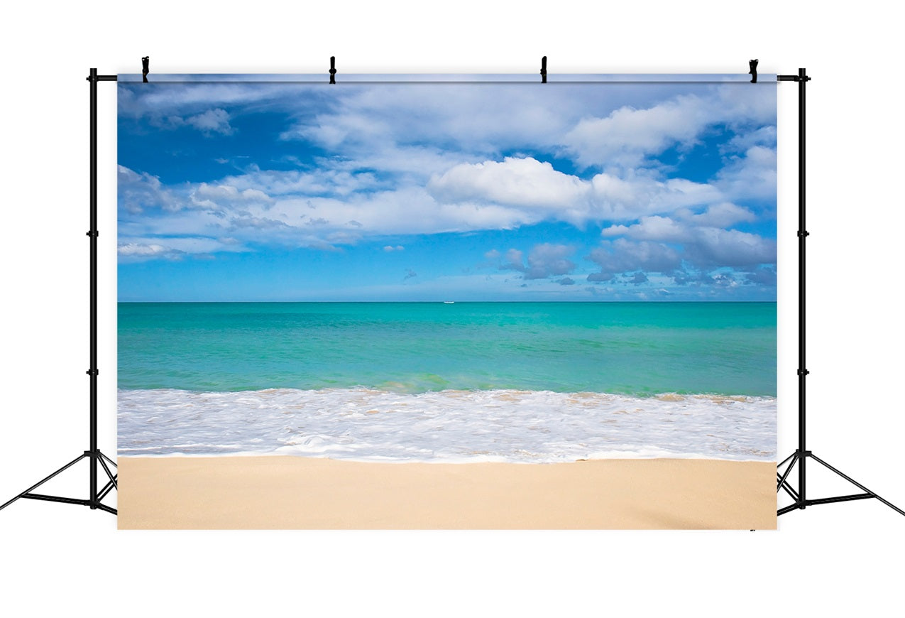 Ocean Sky Backdrop Peaceful Shoreline Blue Water Backdrop UK LXX1-316
