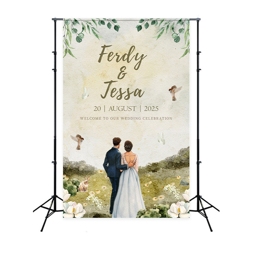 Personalized Wedding Photo Backdrops Dreamy Floral Field Backdrop UK LXX2-171