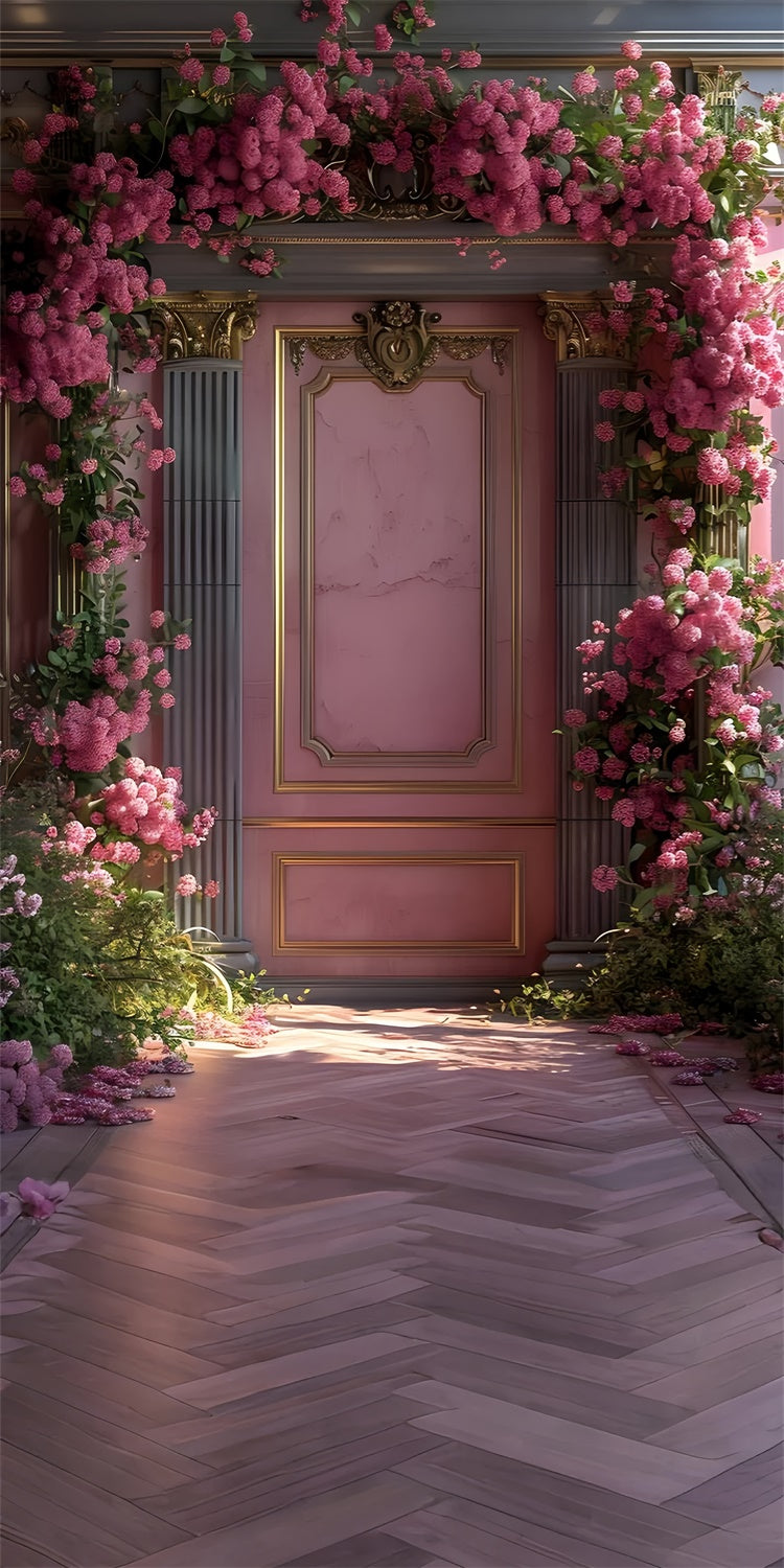 Fine Art Backdrops Vintage Elegance Pink Floral Sweep Backdrop UK LXX2-259