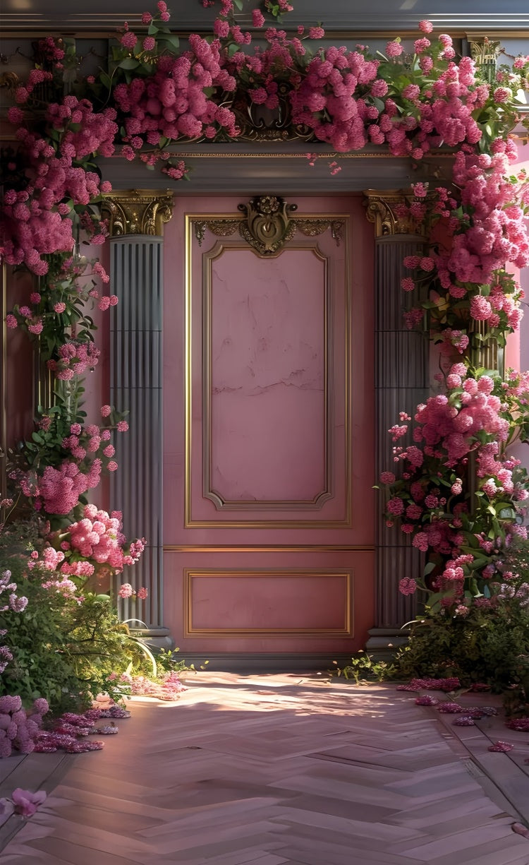 Fine Art Backdrops Vintage Elegance Pink Floral Sweep Backdrop UK LXX2-259