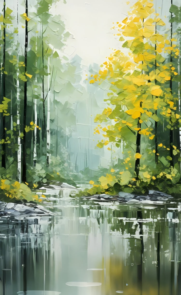 Artistic Backdrops Golden Forest Serene River Sweep Backdrop UK LXX2-262