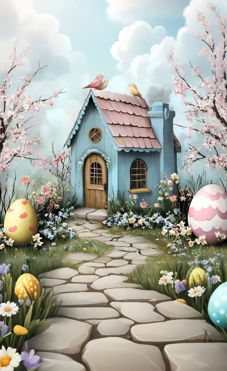 Easter Backdrops Ideas Easter Cottage Cherry Blossom Sweep Backdrop UK LXX2-304