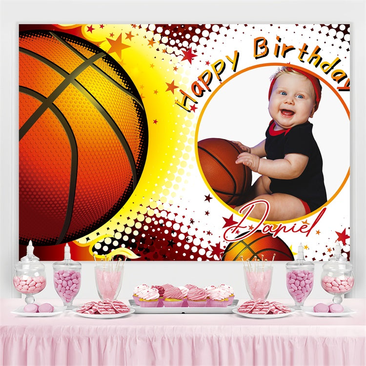 Custom Made Birthday Backdrops Basketball Themed Sports Backdrop UK LXX3-117