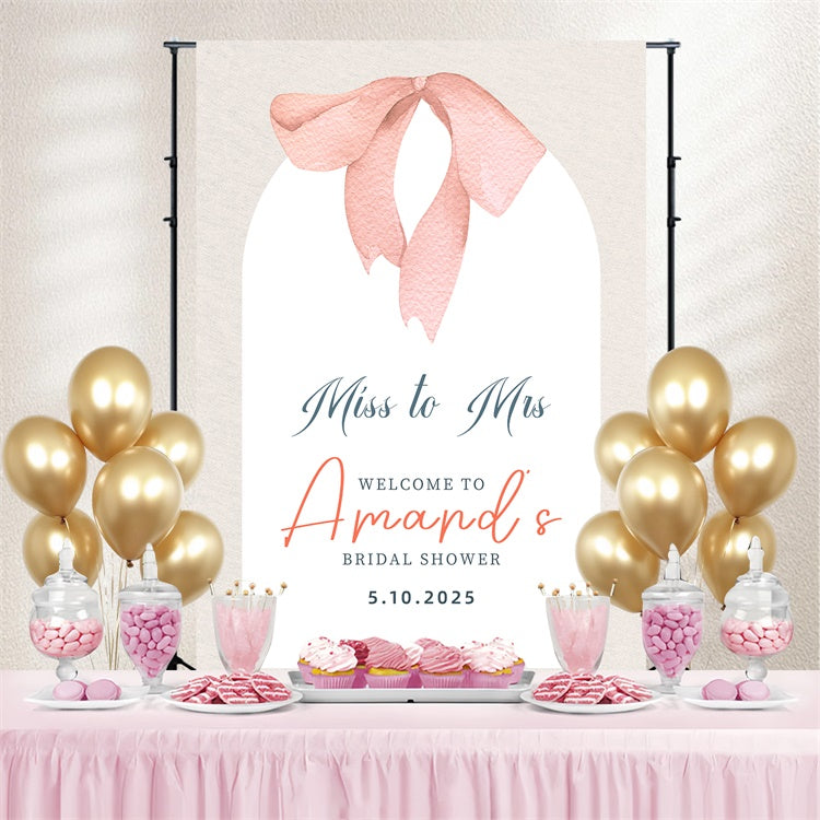 Bridal Shower Backdrop Pink Bow Minimalist Customized Backdrop UK LXX3-118