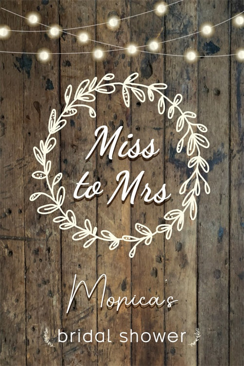 Bridal Shower Backdrop Ideas Rustic String Lights Personalized  Backdrop UK LXX3-120