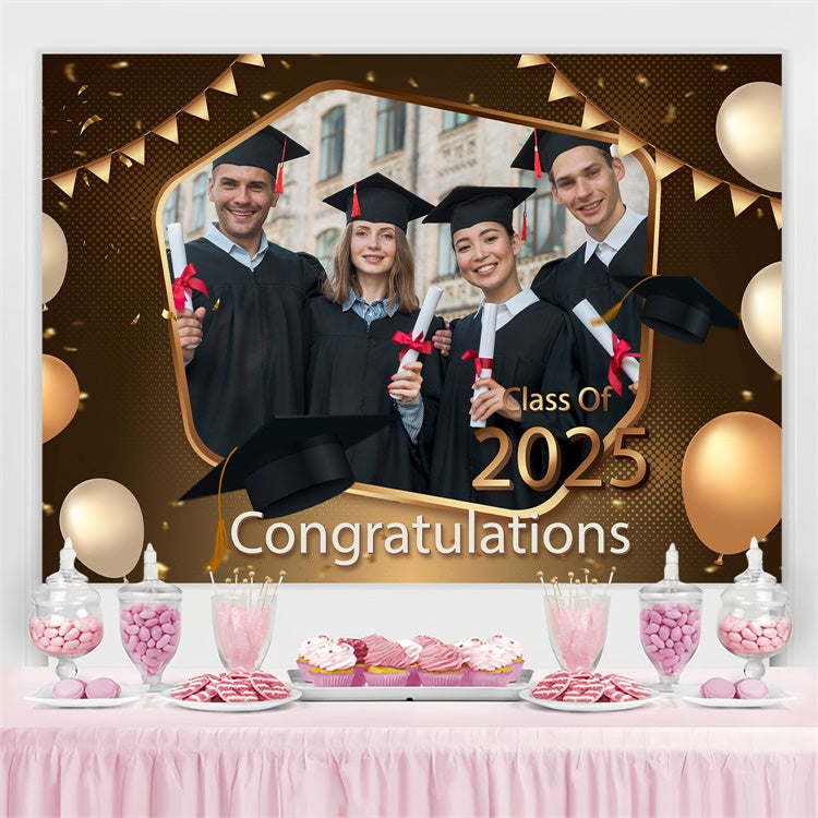Personalized Graduation Backdrop Elegant Balloon Graduation Party Backdrop UK LXX3-155